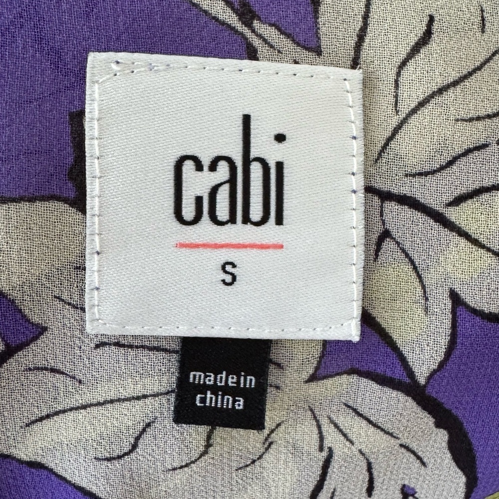 CABI Floral Purple Women's Top style 5544 - Picture 4 of 8